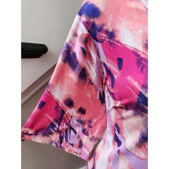 LOGO by Lori Goldstein Dress Women 2X Multicolor Midi Stretch Soft Knit Casual - Picture 8 of 15